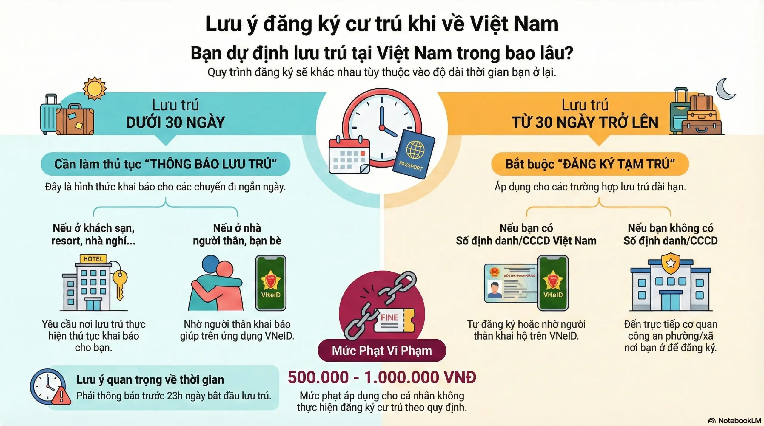 Khi nào cần đăng ký tạm trú, khi nào thông báo lưu trú?