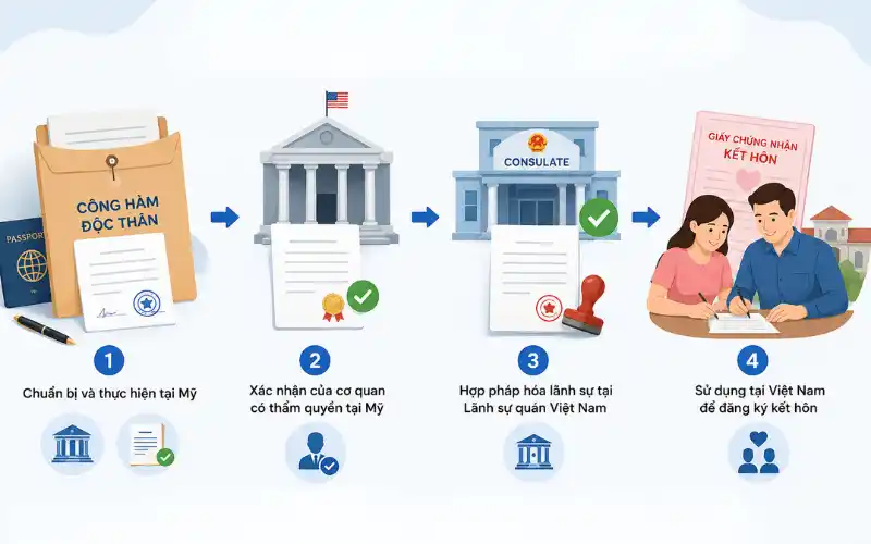 Ai cần làm công hàm độc thân khi về Việt Nam kết hôn?