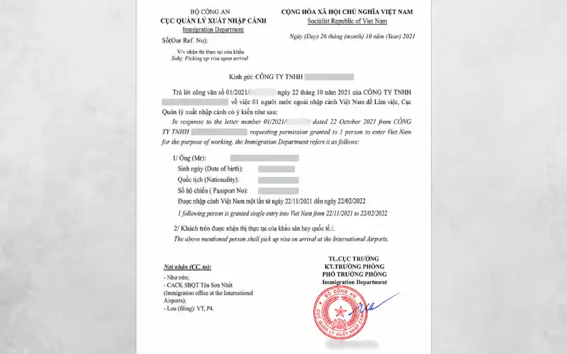 Công văn nhập cảnh là gì?
