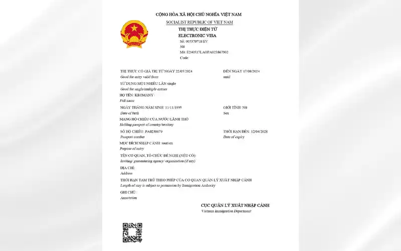 Hồ sơ cần chuẩn bị khi xin e-visa Việt Nam