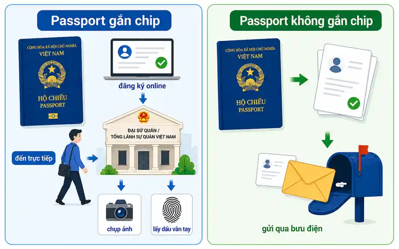 Passport không gắn chip có hạn chế gì so với passport gắn chip?