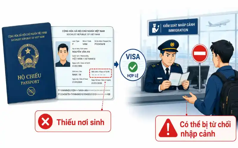 Passport Việt Nam không có nơi sinh có sao không?