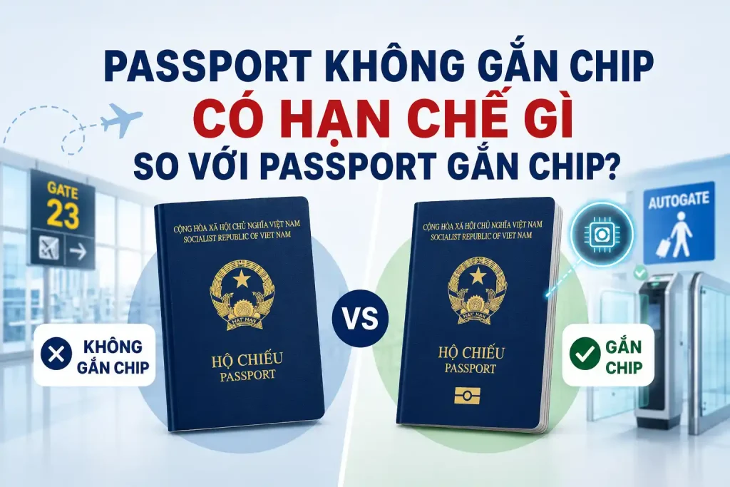 Passport không gắn chip có hạn chế gì so với passport gắn chip?