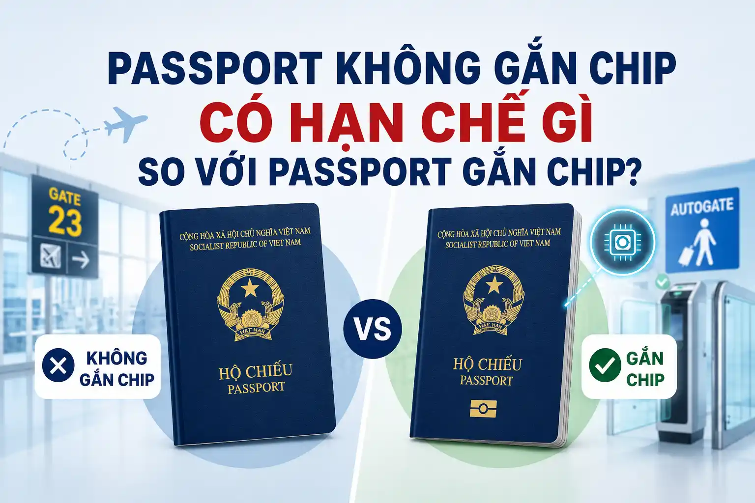 Passport không gắn chip có hạn chế gì so với passport gắn chip?